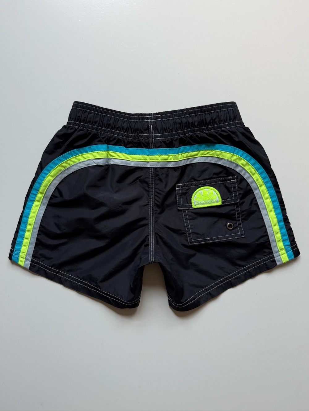 Sundek Boys Iconic Taffeta Stretch Waist Board Shorts - Black - Size 8